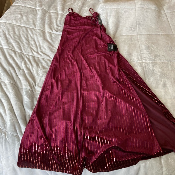 long velvet feel dress